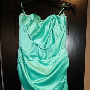 Bardot Aqua Satin Dress